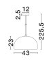 Nowoczesna lampa wisząca z żywicy półokrągły klosz szara minimalistyczna uniwersalna japandi Luces Exclusivas